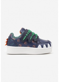 Granatowe Buty Sportowe Zapinane na Rzep z Ozdobnym Wzorem Tetinita ze sklepu renee.pl w kategorii Buty sportowe dziecięce - zdjęcie 175055577