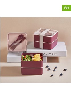 Violeta Home Pudełka (2 szt.) w kolorze różowym na lunch - 14 x 14 x 5 cm ze sklepu Limango Polska w kategorii Pojemniki kuchenne - zdjęcie 175056808