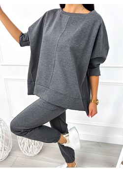 Szary Komplet Bluza Oversize + Spodnie ze sklepu ModnaKiecka.pl w kategorii Komplety i garnitury damskie - zdjęcie 175059686