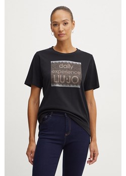 Liu Jo t-shirt damski kolor czarny TF4020 JS923 ze sklepu ANSWEAR.com w kategorii Bluzki damskie - zdjęcie 175060556