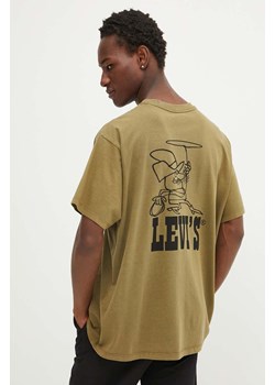 Levi&apos;s t-shirt bawełniany kolor zielony z nadrukiem 87373 ze sklepu ANSWEAR.com w kategorii T-shirty męskie - zdjęcie 175060638