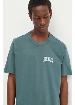 Dickies t-shirt bawełniany AITKIN CHEST TEE SS męski kolor niebieski z nadrukiem DK0A4Y8O ze sklepu ANSWEAR.com w kategorii T-shirty męskie - zdjęcie 175060655