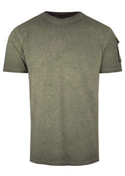 Męski T-Shirt - Vintage Look - Brave Soul - Oliwkowa TSBRSSS24ALEXANDERkhaki ze sklepu JegoSzafa.pl w kategorii T-shirty męskie - zdjęcie 175060695