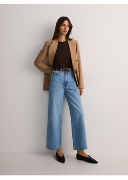 Reserved - T-shirt z bawełny merceryzowanej - brązowy ze sklepu Reserved w kategorii Bluzki damskie - zdjęcie 175069708