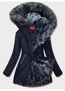 Wodoodporna parka damska granatowo-szara (m-923) ze sklepu goodlookin.pl w kategorii Parki damskie - zdjęcie 175072516