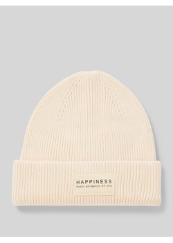 Czapka beanie z brzegiem i naszywką z logo model ‘ALPHA’ ze sklepu Peek&Cloppenburg  w kategorii Czapki dziecięce - zdjęcie 175074439