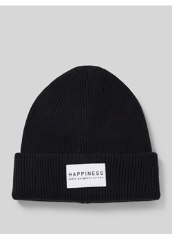 Czapka beanie z brzegiem i naszywką z logo model ‘ALPHA’ ze sklepu Peek&Cloppenburg  w kategorii Czapki dziecięce - zdjęcie 175074636