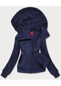 Krótka bluza rozpinana damska granatowa (AMG-63) ze sklepu goodlookin.pl w kategorii Bluzy damskie - zdjęcie 175075509