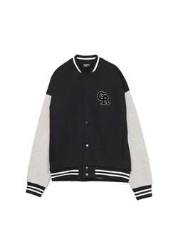 Cropp - Bluza college na zatrzaski - czarny ze sklepu Cropp w kategorii Bluzy męskie - zdjęcie 175076259