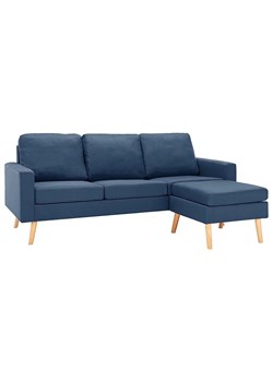 3-osobowa niebieska sofa z podnóżkiem - Muria 4Q ze sklepu Edinos.pl w kategorii Sofy i kanapy - zdjęcie 175077476