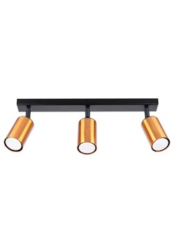 Potrójna lampa sufitowa z reflektorkami czarny + miedź - A571 B3-G48 ze sklepu Edinos.pl w kategorii Lampy podłogowe - zdjęcie 175077598