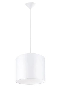 Biała lampa wisząca z okrągłym abażurem - 3D A653 W1-B25 ze sklepu Edinos.pl w kategorii Lampy wiszące - zdjęcie 175077667