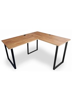 Biurko narożne w stylu loft 120x150x60 dąb craft złoty - Verdot ze sklepu Edinos.pl w kategorii Biurka i sekretarzyki - zdjęcie 175077729