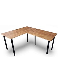 Regulowane biurko narożne loft 90x180x60 dąb craft złoty - Salvada ze sklepu Edinos.pl w kategorii Biurka i sekretarzyki - zdjęcie 175077758
