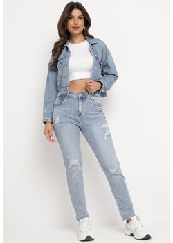 Jasnoniebieskie Jeansy Mom Fit z Wysoką Talią Ilullia ze sklepu Born2be Odzież w kategorii Jeansy damskie - zdjęcie 175077928