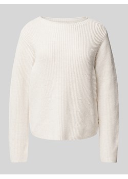 Sweter z dzianiny z prążkowanym,okrągłym dekoltem ze sklepu Peek&Cloppenburg  w kategorii Swetry damskie - zdjęcie 175080269