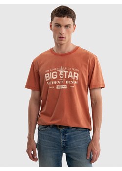 Koszulka męska z nadrukiem pomaraŅczowa Enifer 704 ze sklepu Big Star w kategorii T-shirty męskie - zdjęcie 175085609