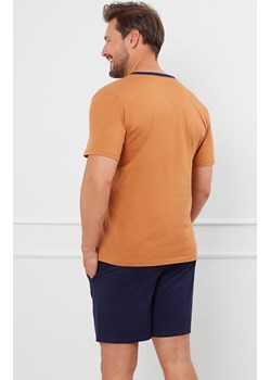 Piżama męska na krótki rękaw i krótkie spodenki Juliusz, Kolor koniakowo-granatowy, Rozmiar M, Italian Fashion ze sklepu Primodo w kategorii Piżamy męskie - zdjęcie 175099759