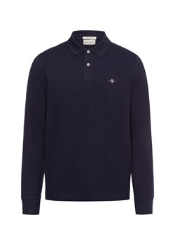 Gant Męska koszulka polo Mężczyźni Bawełna granatowy jednolity ze sklepu vangraaf w kategorii T-shirty męskie - zdjęcie 175103489