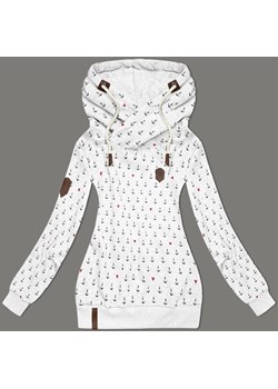 Wzorzysta bluza damska jasnoszara (2304) ze sklepu goodlookin.pl w kategorii Bluzy damskie - zdjęcie 175105098