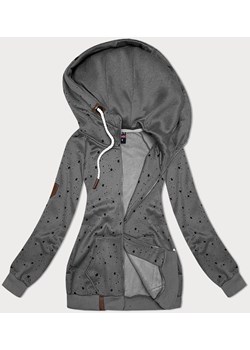 Damska bluza z kapturem gwiazdki szara (2305) ze sklepu goodlookin.pl w kategorii Bluzy damskie - zdjęcie 175105208