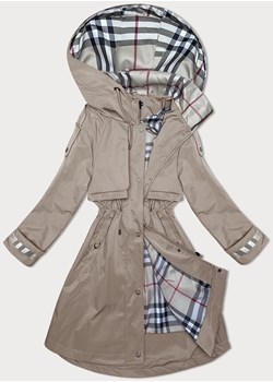 Cienka parka damska z kapturem BH Forever ciemny beż(2) (BH-2403) ze sklepu goodlookin.pl w kategorii Kurtki damskie - zdjęcie 175105477