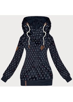 Wzorzysta bluza damska ciemny granat (2304) ze sklepu goodlookin.pl w kategorii Bluzy damskie - zdjęcie 175105956