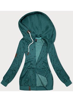 Damska bluza z kapturem gwiazdki zielona (2305) ze sklepu goodlookin.pl w kategorii Bluzy damskie - zdjęcie 175106236