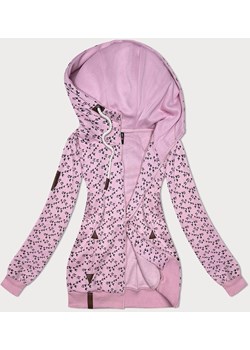 Sportowa bluza z kapturem w jaskółki różowa (2309) ze sklepu goodlookin.pl w kategorii Bluzy damskie - zdjęcie 175106287