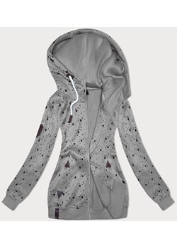 Rozpinana damska bluza w gwiazdki szara (2313) ze sklepu goodlookin.pl w kategorii Bluzy damskie - zdjęcie 175106469