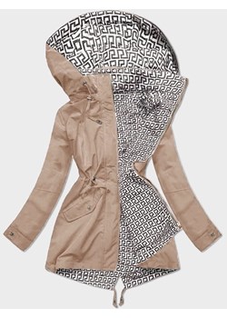 Cienka parka z ozdobnym wykończeniem jasny beż (16M9068-62) ze sklepu goodlookin.pl w kategorii Parki damskie - zdjęcie 175106509