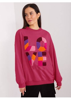 Damska bluza z napisem Love fuksja (8881) ze sklepu goodlookin.pl w kategorii Bluzy damskie - zdjęcie 175106595