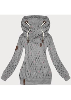 Wzorzysta bluza damska ciemnoszara (2304) ze sklepu goodlookin.pl w kategorii Bluzy damskie - zdjęcie 175106609