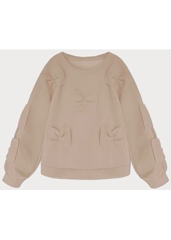 Ciepła bluza damska z kokardkami beżowa (23999) ze sklepu goodlookin.pl w kategorii Bluzy damskie - zdjęcie 175106637