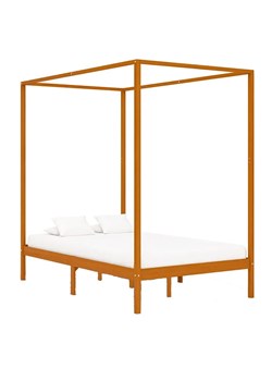Miodowo brązowe minimalistyczne łóżko 120x200cm - Tamai ze sklepu Edinos.pl w kategorii Łóżka i materace - zdjęcie 175107305