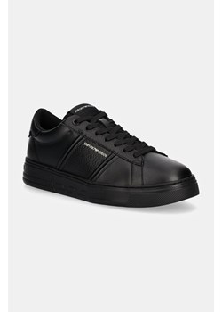 Emporio Armani sneakersy skórzane kolor czarny X4X570 XN840 K001 ze sklepu ANSWEAR.com w kategorii Buty sportowe męskie - zdjęcie 175107808