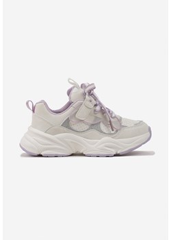 Fioletowe Brokatowe Buty Sportowe Sneakersy na Tłoczonej Podeszwie Benera ze sklepu renee.pl w kategorii Buty sportowe dziecięce - zdjęcie 175113157