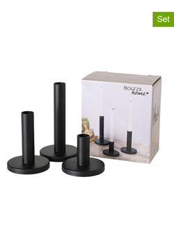 Boltze Świeczniki (3 szt.) &quot;Malko&quot; w kolorze czarnym - wys. 16 cm ze sklepu Limango Polska w kategorii Świeczniki - zdjęcie 175119356