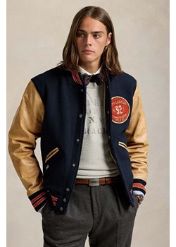 Polo Ralph Lauren kurtka bomber Polo Varsity Jacket męski kolor niebieski przejściowa 710949941 ze sklepu PRM w kategorii Kurtki męskie - zdjęcie 175127587