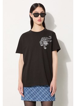 Kenzo t-shirt bawełniany Gots Star Tiger Emb Loose damski kolor czarny FE62TS1354SG.99J ze sklepu PRM w kategorii Bluzki damskie - zdjęcie 175127807