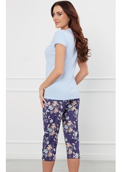 Piżama damska z krótkim rękawem i 3/4 spodniami niebieska Pulia, Kolor niebieski-wzór, Rozmiar S, Italian Fashion ze sklepu Primodo w kategorii Piżamy damskie - zdjęcie 175128617