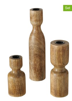 Boltze Świeczniki (3 szt.) "Szura" w kolorze jasnobrązowym ze sklepu Limango Polska w kategorii Świeczniki - zdjęcie 175131368