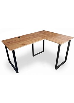 Narożne biurko na metalowych nogach 150x90x60 dąb craft złoty - Verdot ze sklepu Edinos.pl w kategorii Biurka i sekretarzyki - zdjęcie 175134875