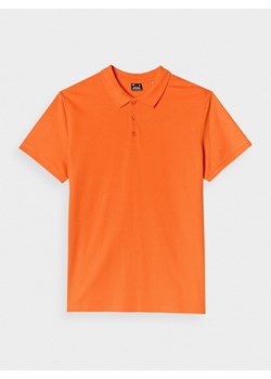 Męska koszulka polo 4F 4FRAW24TPTSM573 - pomarańczowa ze sklepu Sportstylestory.com w kategorii T-shirty męskie - zdjęcie 175141416