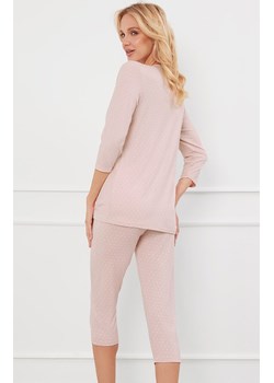 Piżama damska z rękawem i spodniami 3/4 pudrowy róż Puntini, Kolor róż pudrowy-wzór, Rozmiar S, Italian Fashion ze sklepu Primodo w kategorii Piżamy damskie - zdjęcie 175147695