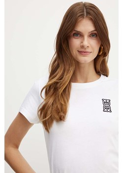 Pinko t-shirt bawełniany damski kolor biały 100355 A23D ze sklepu ANSWEAR.com w kategorii Bluzki damskie - zdjęcie 175152819