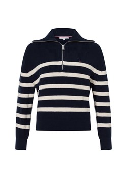 Tommy Hilfiger Sweter damski z dzianiny Kobiety Bawełna granatowy w paski ze sklepu vangraaf w kategorii Swetry damskie - zdjęcie 175155675