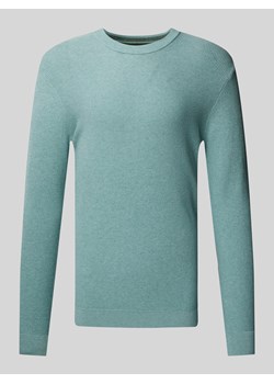 Sweter z dzianiny o kroju regular fit z prążkowanym,okrągłym dekoltem ze sklepu Peek&Cloppenburg  w kategorii Swetry męskie - zdjęcie 175157659