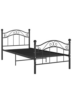 Czarne metalowe łóżko w stylu loftowym 100x200 cm - Iroz ze sklepu Edinos.pl w kategorii Łóżka i materace - zdjęcie 175163448