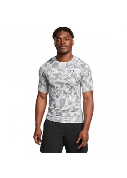 Męska koszulka treningowa Under Armour UA Hg Armour Prtd Ss - biała ze sklepu Sportstylestory.com w kategorii T-shirty męskie - zdjęcie 175165376